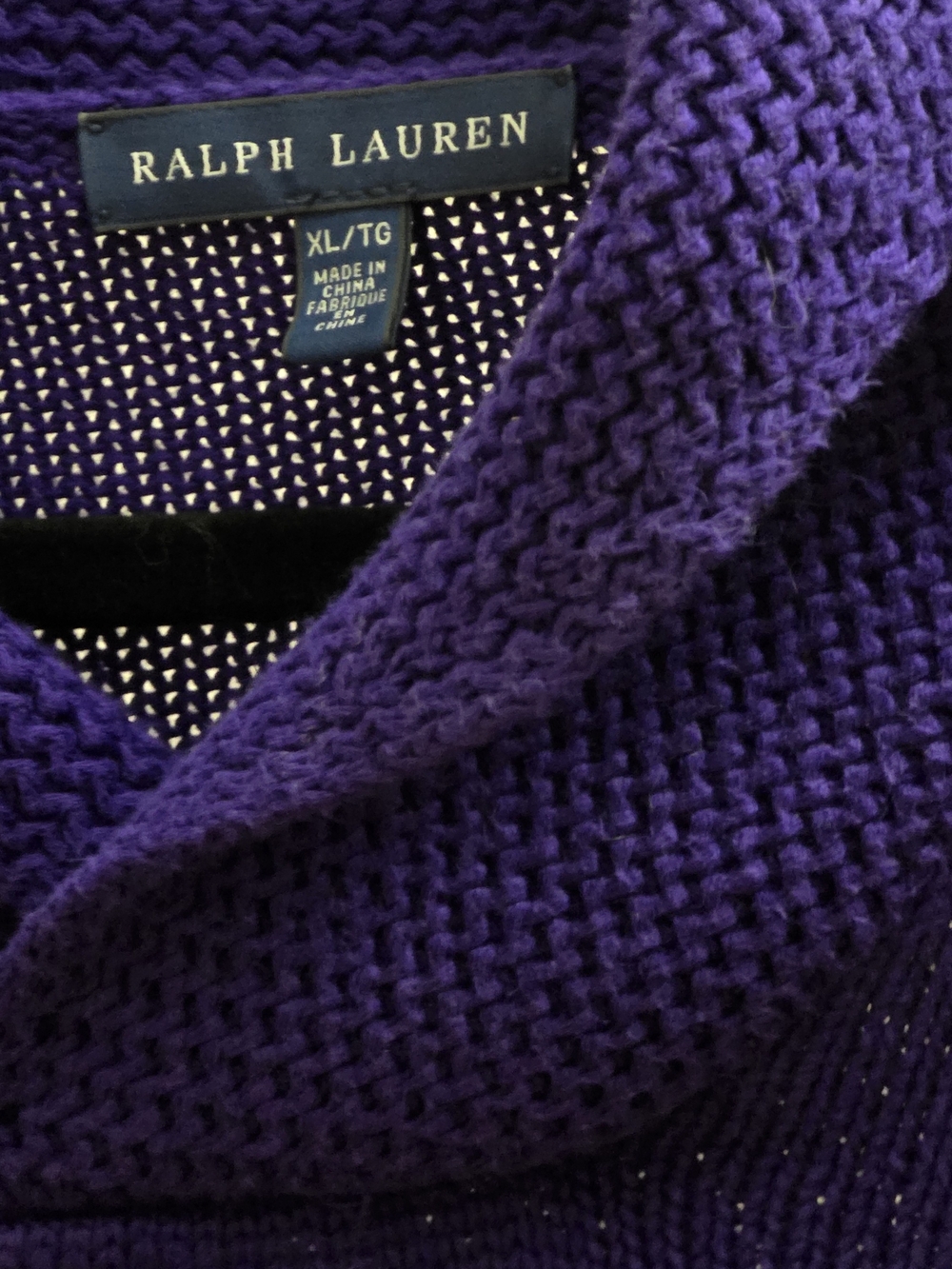Ralph Lauren Women’s Royal Purple Shawl-Collar Sweater - Picture 3 of 3
